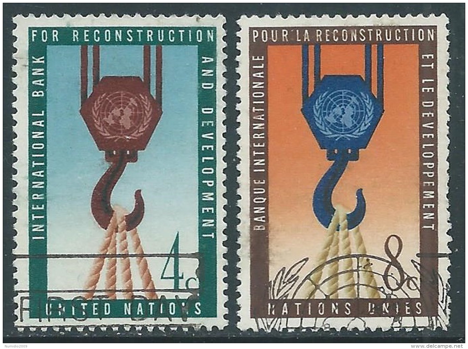 1960 NAZIONI UNITE NEW YORK USATO BANCA DI RICOSTRUZIONE E SVILUPPO - Z18-5 - Used Stamps