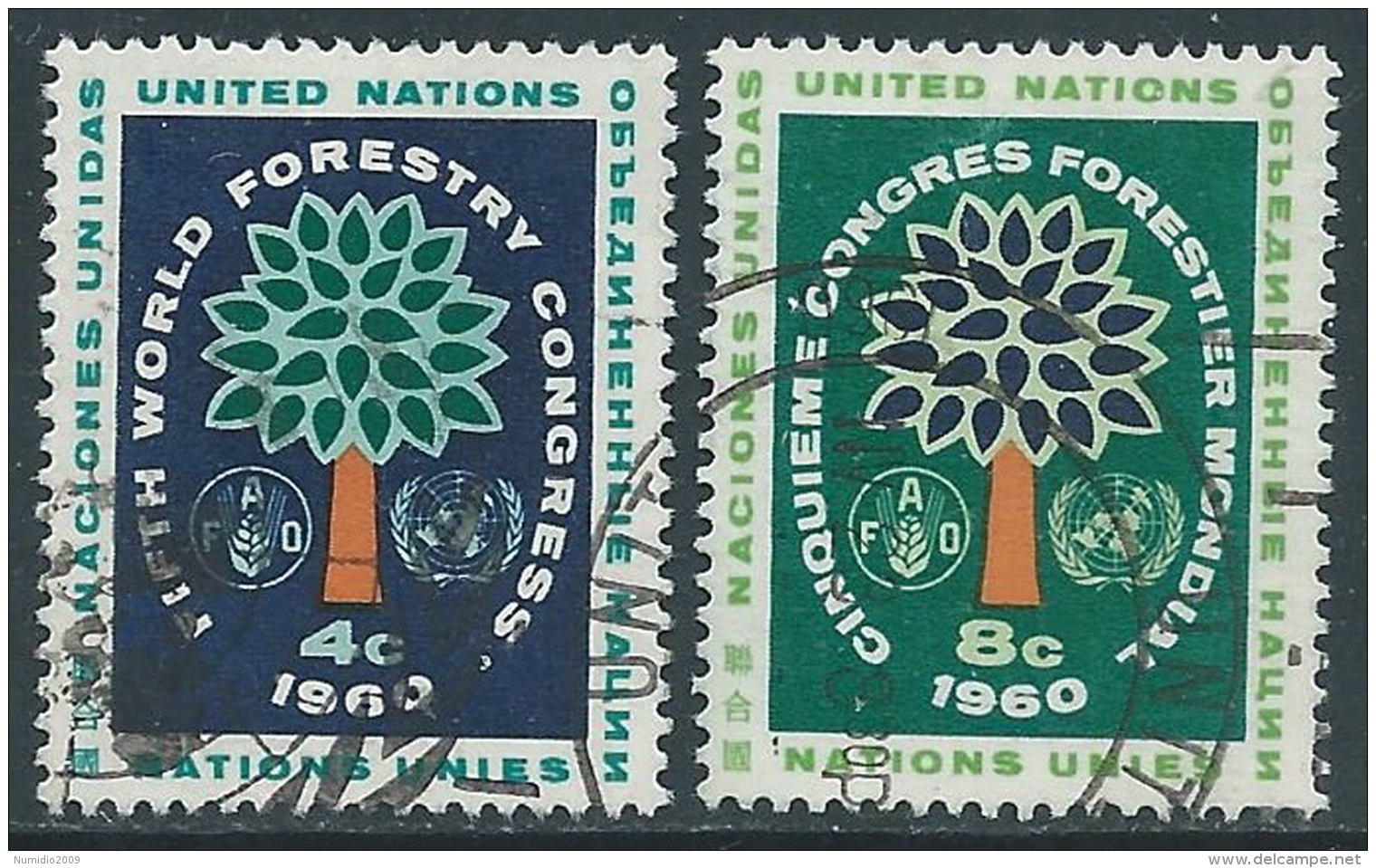 1960 NAZIONI UNITE NEW YORK USATO CONGRESSO FORESTALE A SEATTLE - Z18-5 - Used Stamps