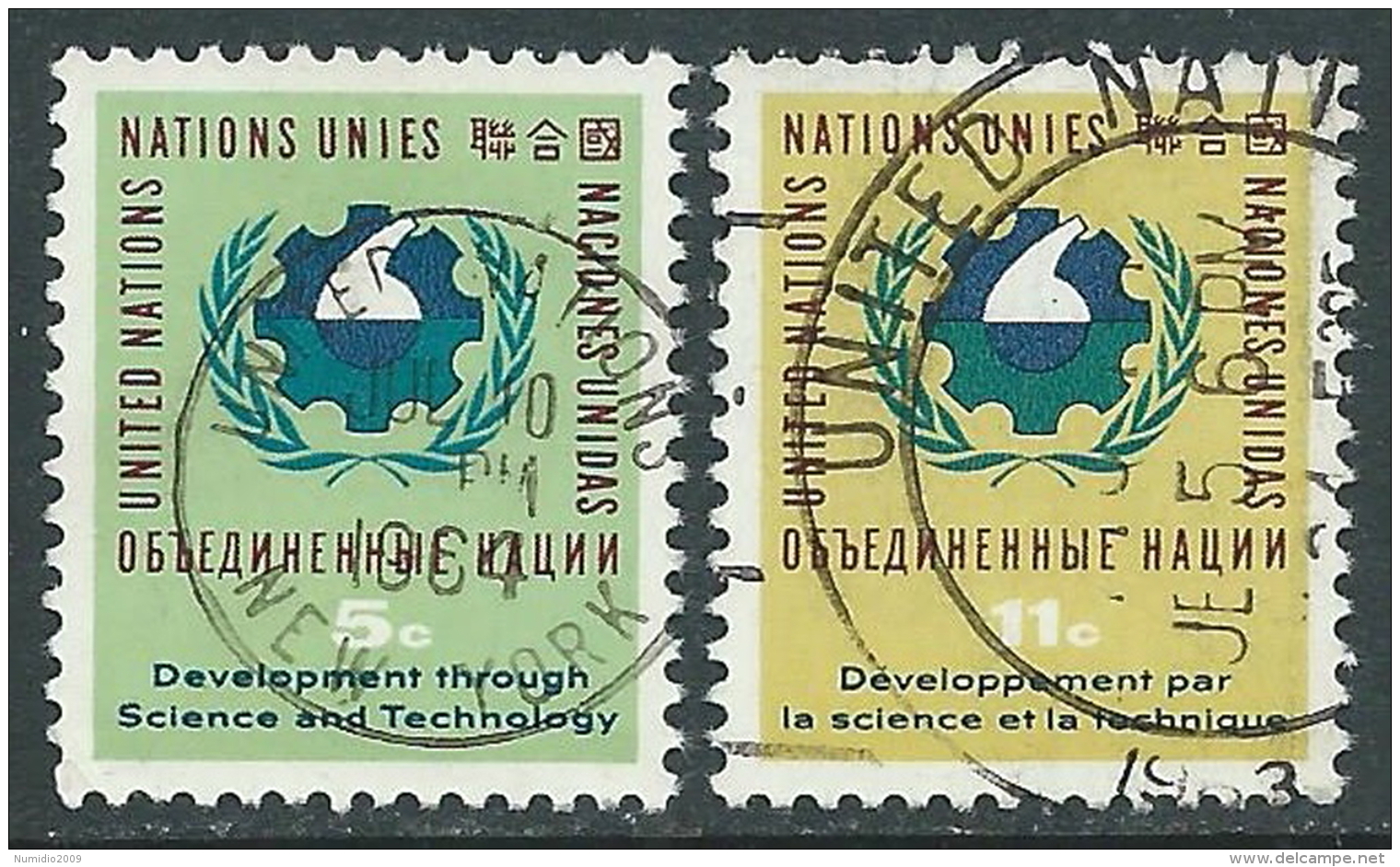 1963 NAZIONI UNITE NEW YORK USATO SVILUPPO SCIENZA E TECNICA - Z18-8 - Used Stamps