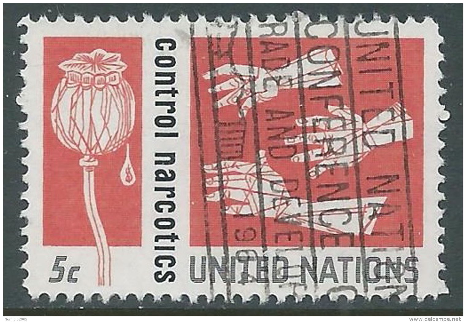 1964 NAZIONI UNITE NEW YORK USATO STUPEFACENTI 5 CENT - Z19-6 - Usados