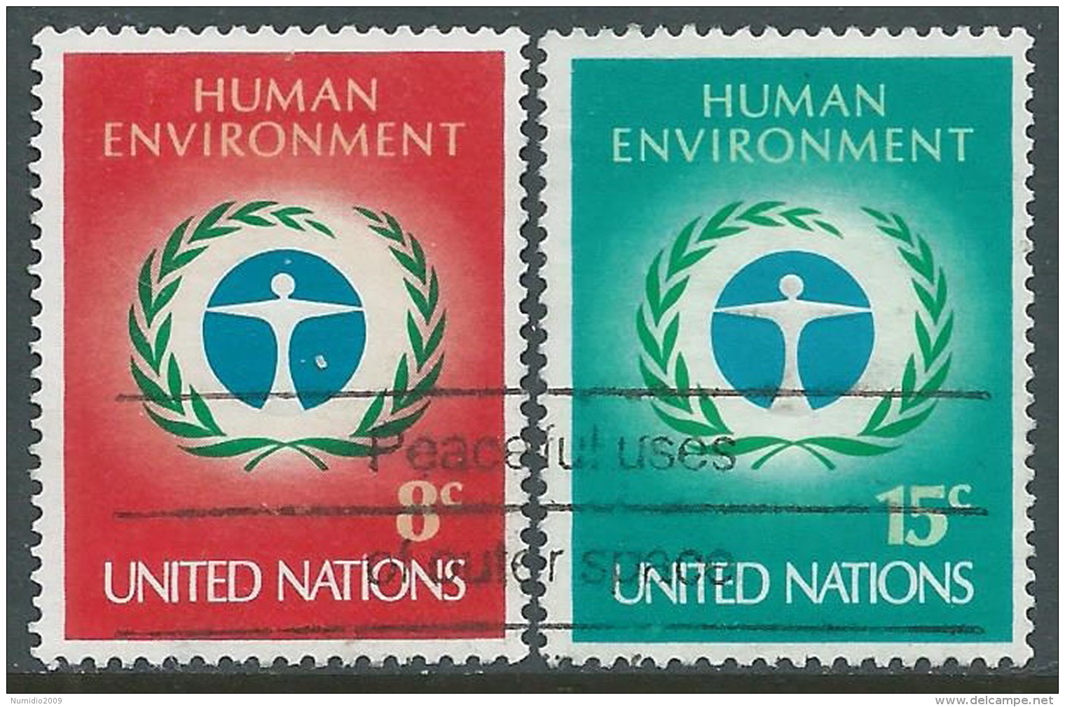 1972 NAZIONI UNITE NEW YORK USATO CONFERENZA DI STOCCOLMA SULL'AMBIENTE - Z19-7 - Used Stamps