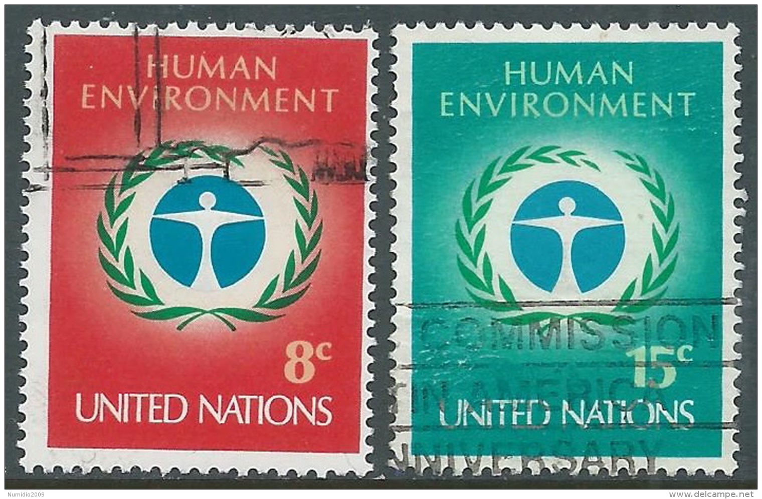 1972 NAZIONI UNITE NEW YORK USATO CONFERENZA DI STOCCOLMA SULL'AMBIENTE Z19-7-2 - Used Stamps