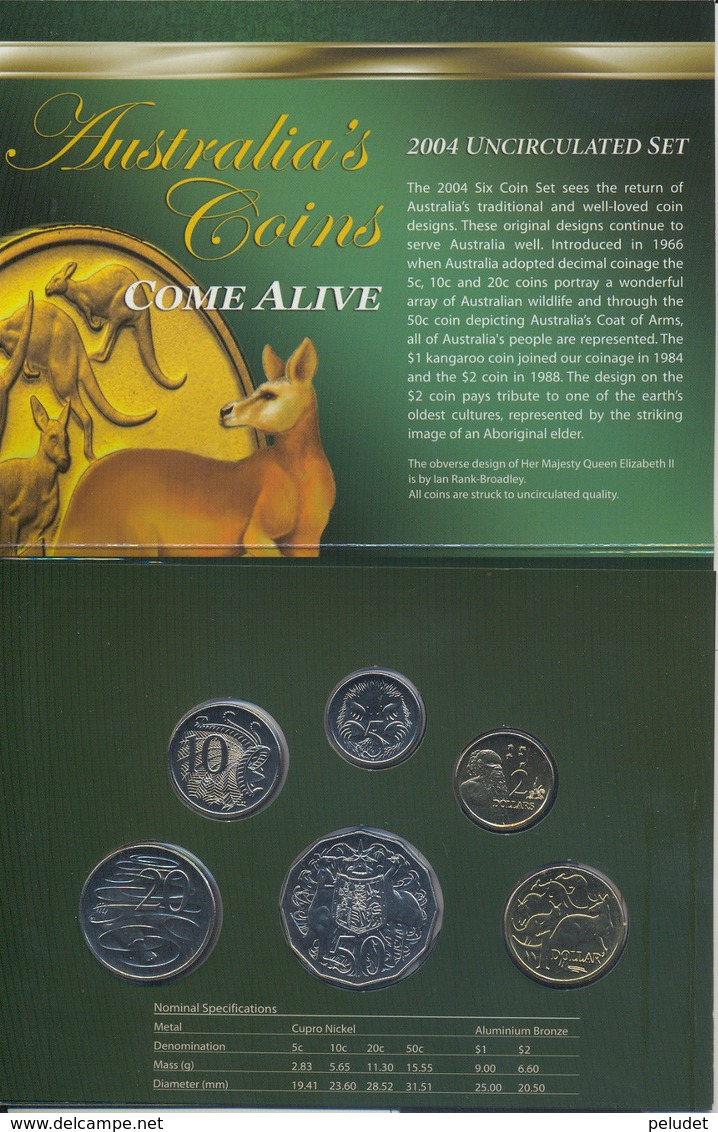 Australia - Coin Set - 2004 - 6 Coin Uncirculated Set - Mint Sets & Proof Sets