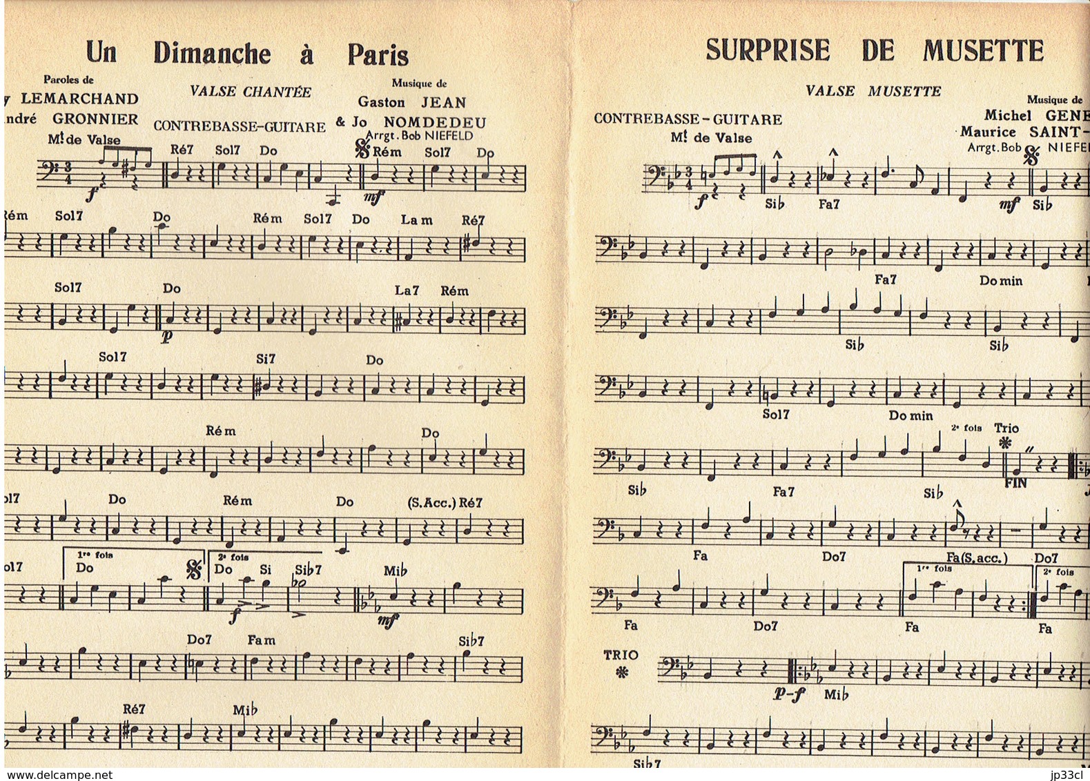 Un Dimanche à Paris + Surprise De Musette (H Lemarchand, A Gronnier, G Jean, J Nomdedeu, M. Geney, M Saint-Paul) - Autres & Non Classés