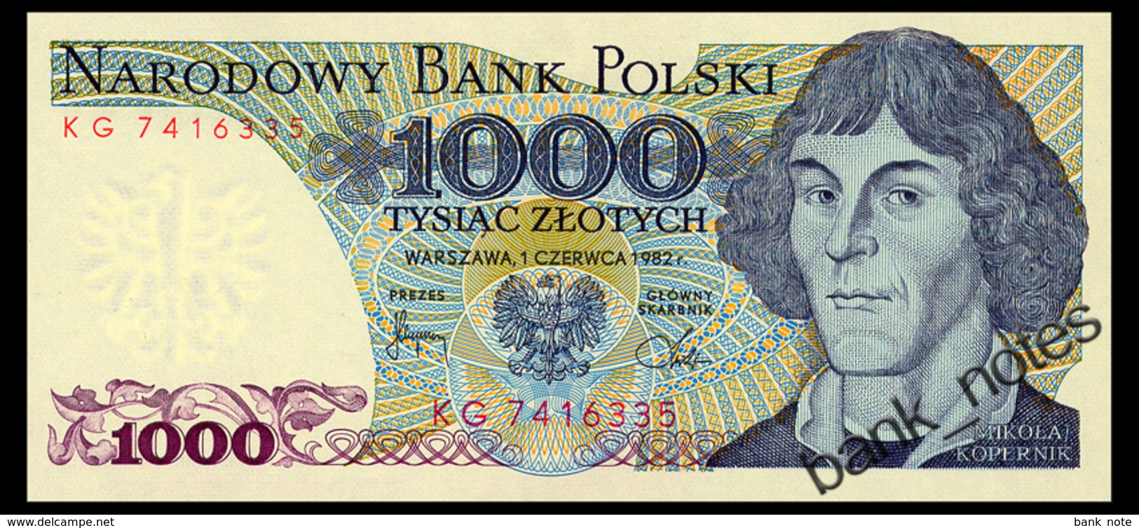 POLAND 1000 ZLOTYCH 1982 Pick 146c Unc - Poland