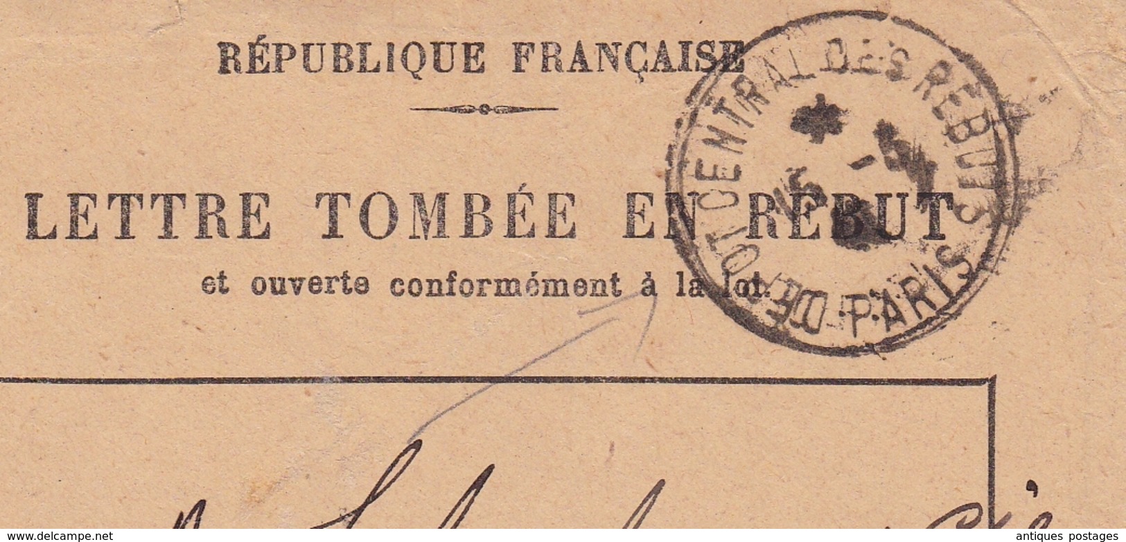 Lettre Tombée En Rebut Cachet Dépot Central Des Rebuts Paris 1941 Roubaix Nord - 1921-1960: Période Moderne