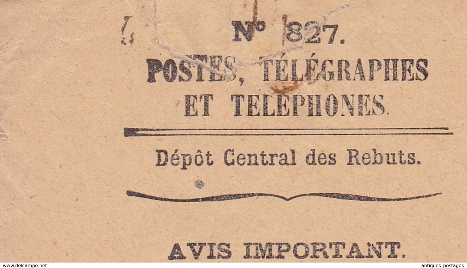 Lettre Tombée En Rebut Cachet Dépot Central Des Rebuts Paris 1941 Roubaix Nord - 1921-1960: Période Moderne