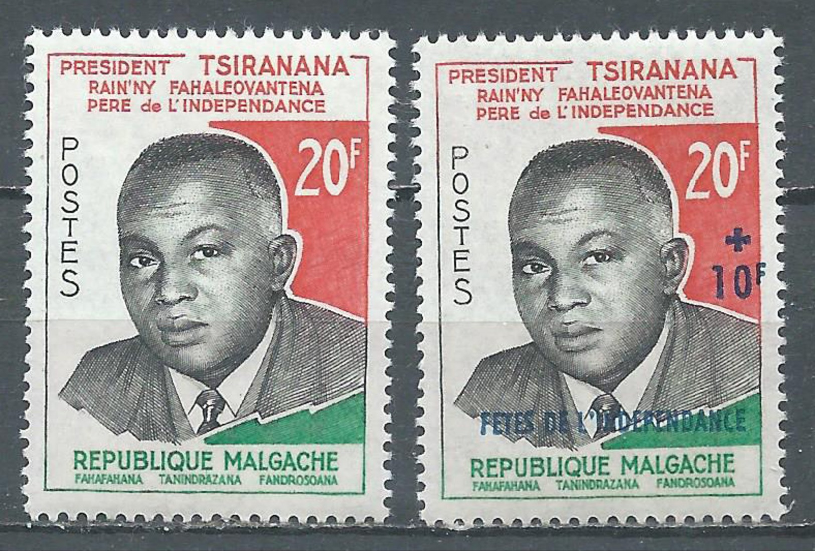 Madagascar YT N°355/356 Président Tsiranana Neuf ** - Madagascar (1960-...)