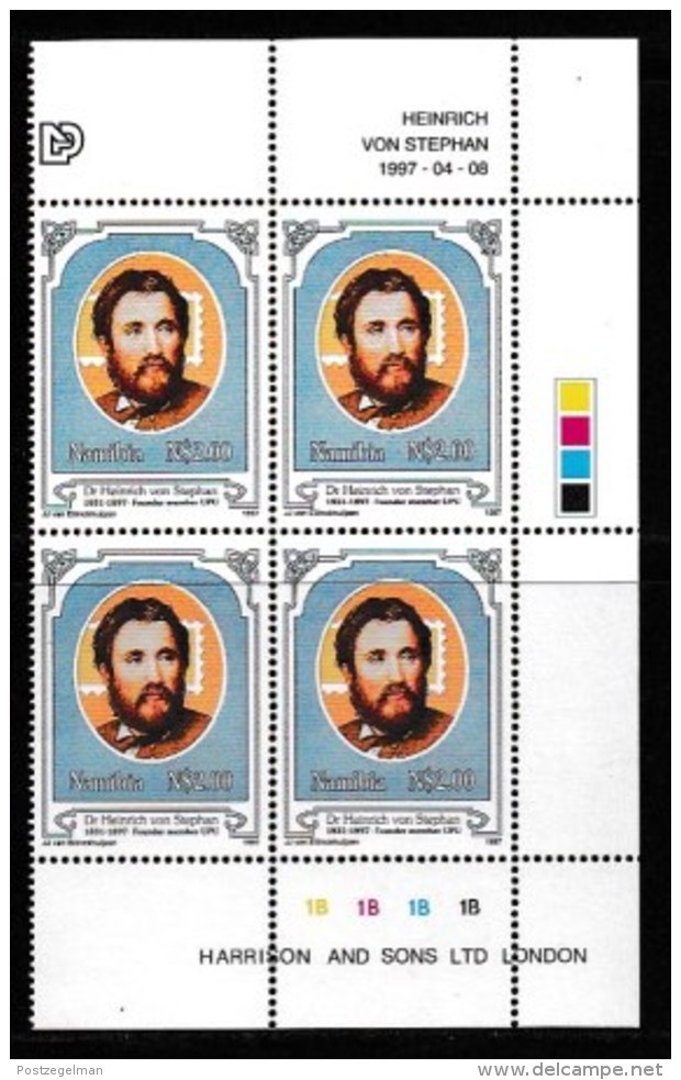 NAMIBIA, 1997, Mint Never Hinged Stamp(s), In Control Blocks,Heinrich Von Stephan,  Michel 835, X199b - Namibia (1990- ...)