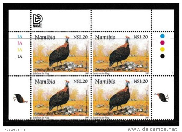 NAMIBIA, 1997, Mint Never Hinged Stamp(s), In Control Blocks, Guinea Fowl,  Michel 836, X199c - Namibië (1990- ...)