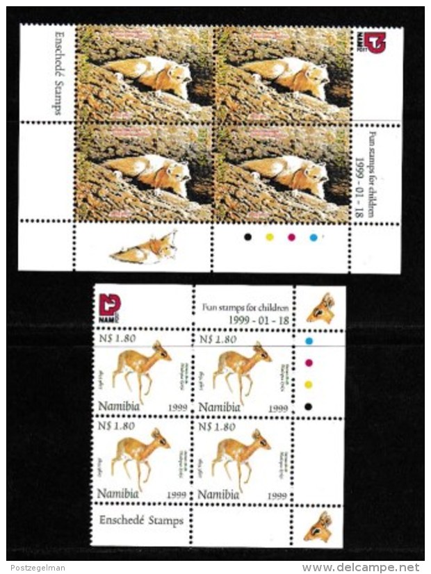 NAMIBIA, 1999, Mint Never Hinged Stamp(s) In Control Blocks, Definitive's Animals,  Michel 970-971, X199l - Namibië (1990- ...)