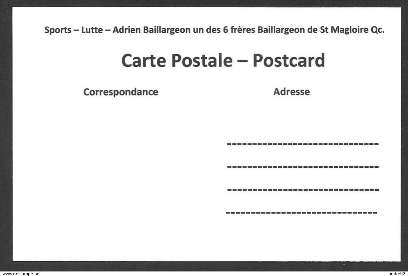 SPORTS - HALTÉROPHILIE - LUTTEURS - ADRIEN  BAILLARGEON - UN DES 6 FRÈRES BAILLARGEON - HOMMES FORTS DE ST MAGLOIRE QC. - Weightlifting