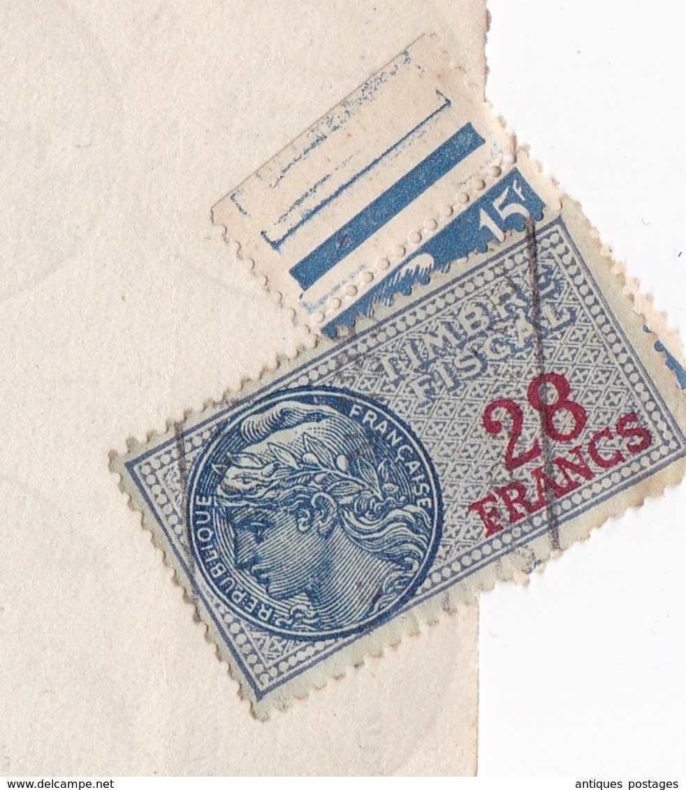 Bordeaux Gironde Jonnau 1944 Timbres Fiscaux + Marianne De Gandon 15F - Other & Unclassified