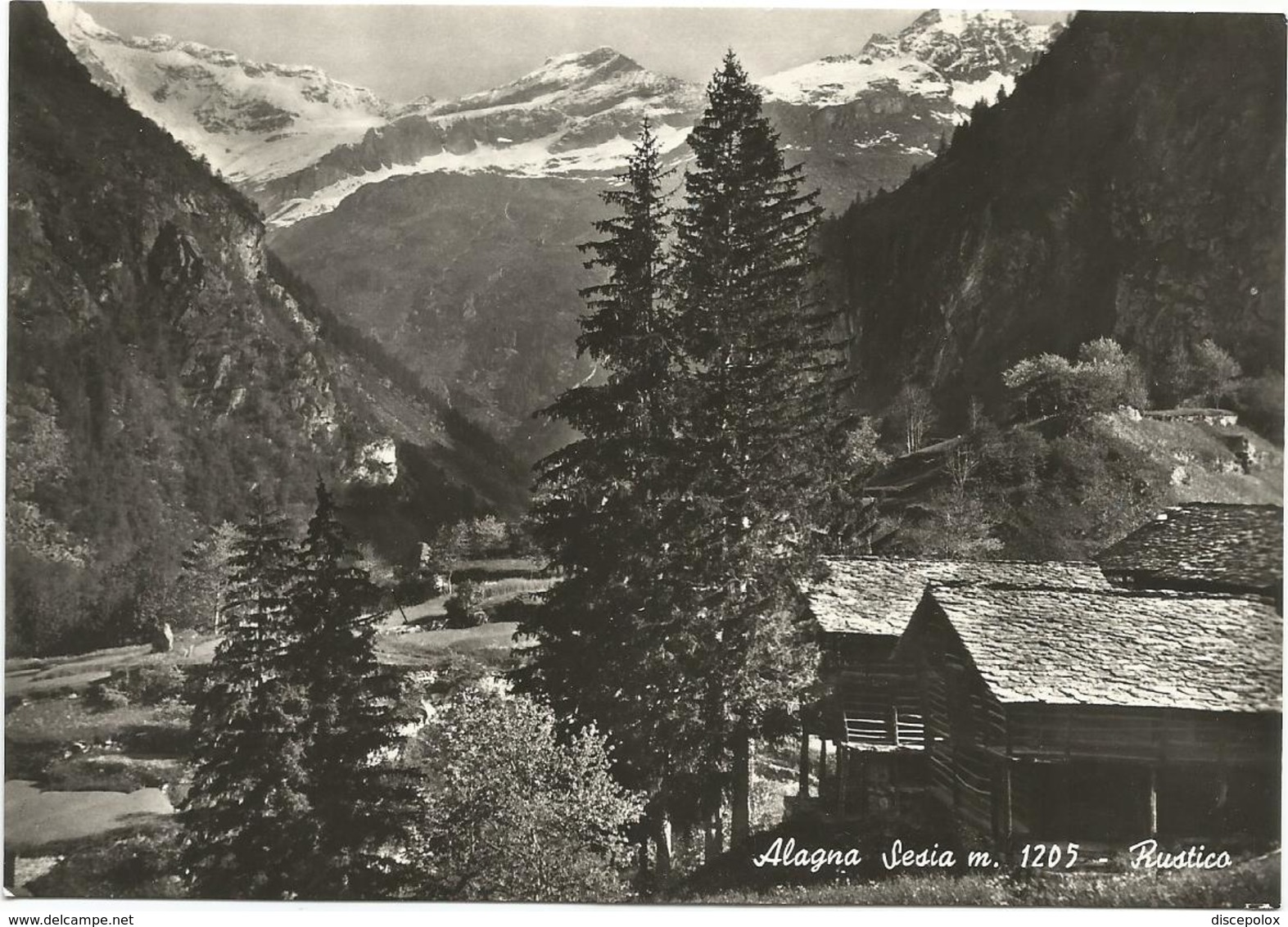 X1721 Alagna Valsesia Sesia (Vercelli) - Panorama Con Un Rustico / Viaggiata 1958 - Altri & Non Classificati