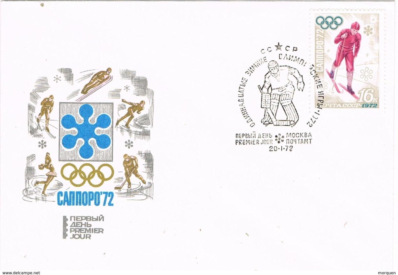 28346. Carta MOSCU (Rusia) 1972. Olimpyc Games SAPPORO - Winter 1972: Sapporo