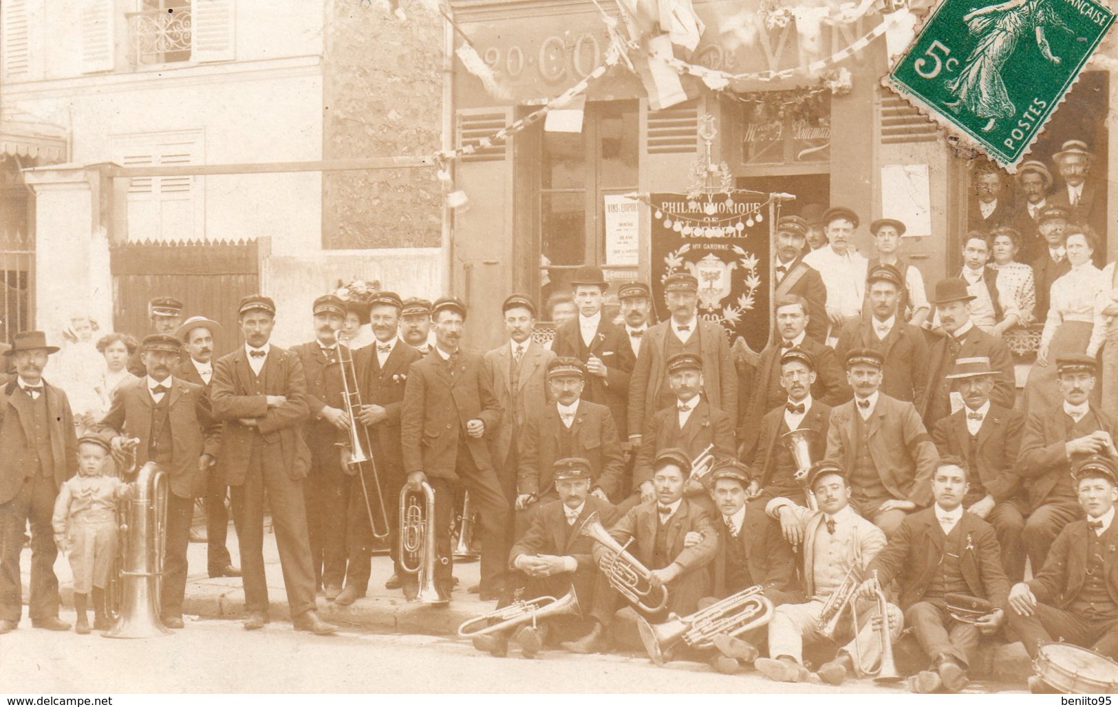 CARTE-PHOTO De VERFEIL - La Fanfare En 1907 (RARE!!). - Verfeil