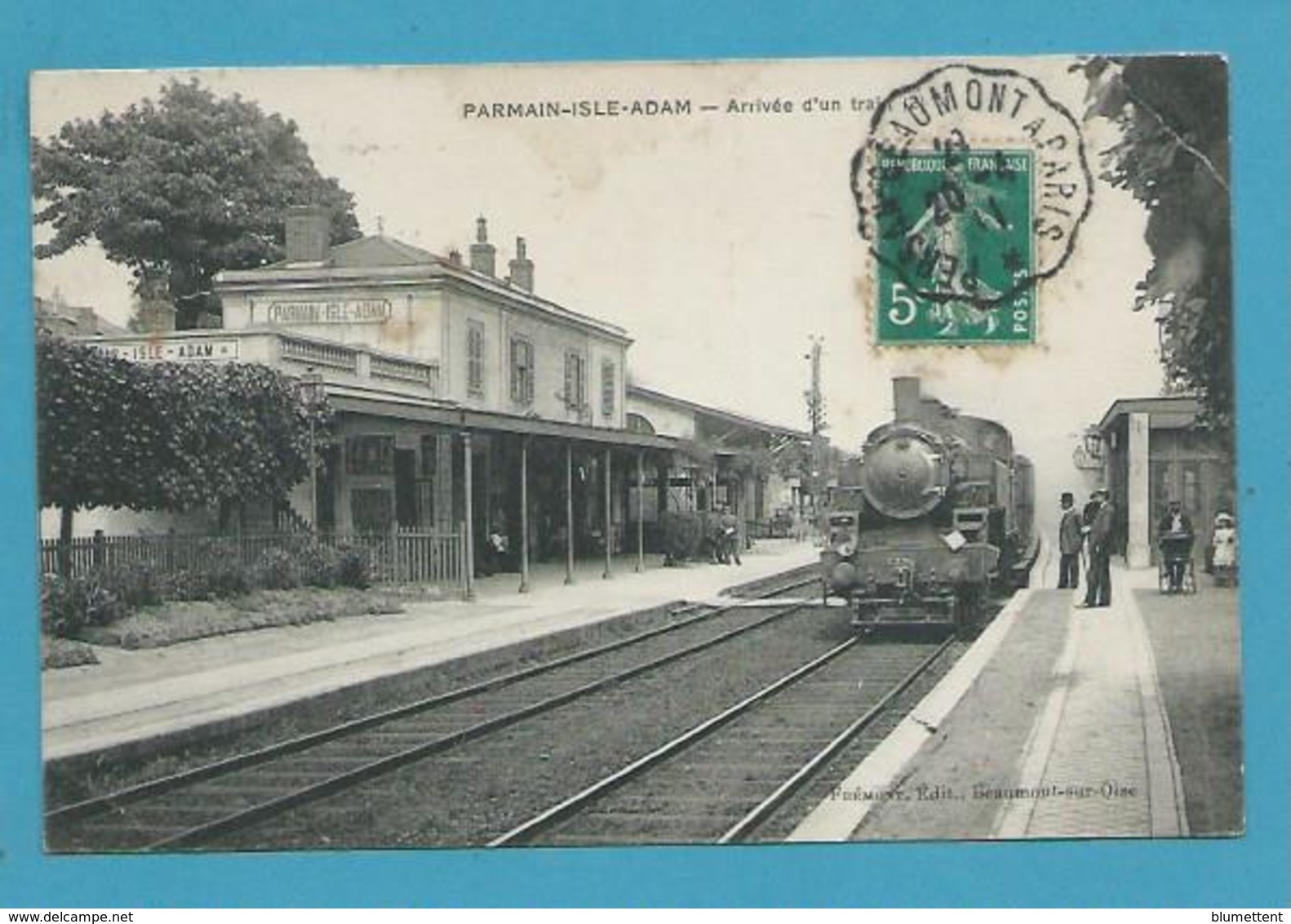 CPA - Chemin De Fer Arrivée D'un Train En Gare De PARMAIN L'ISLE-ADAM 95 - Parmain