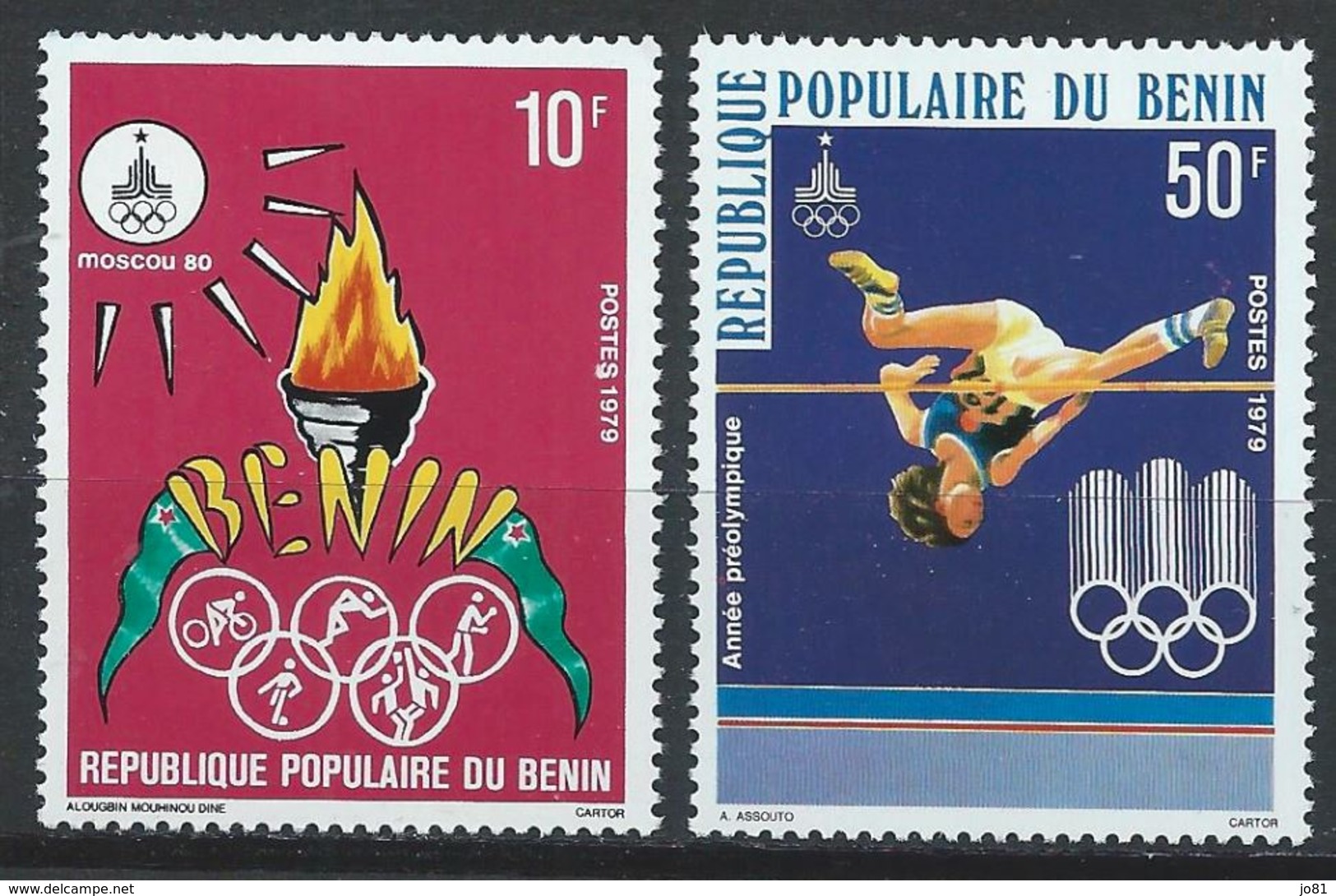 Bénin YT 455-456 XX / MNH Sport Jeux Olympiques Moscou 1980 - Benin - Dahomey (1960-...)