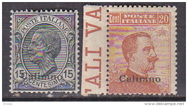 PGL BZ027 - COLONIE ITALIANE EGEO CALINOO SASSONE N°10/11 ** - Egeo (Calino)