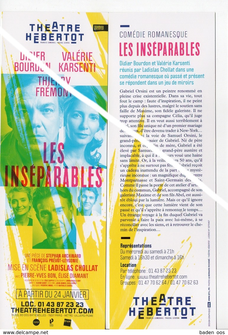 Marque Page Théatre - Les Inséparables - Bookmarks