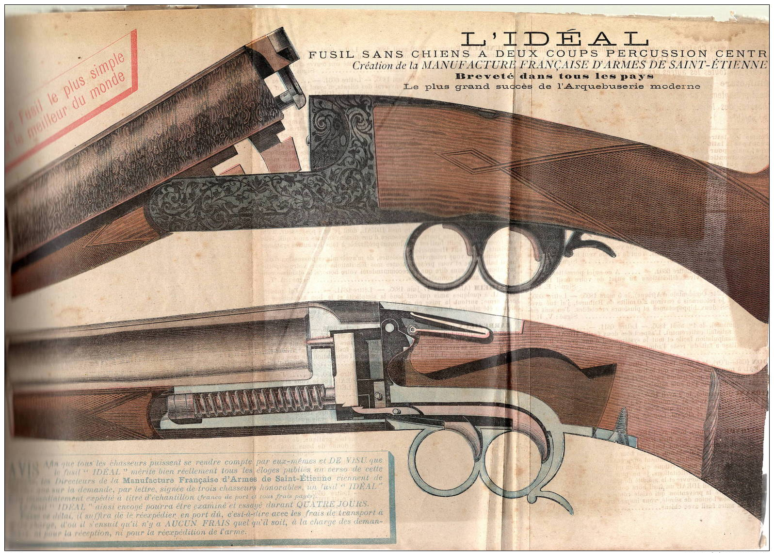 Manufacture Française Armes St Etienne N°44    1896 - Advertising