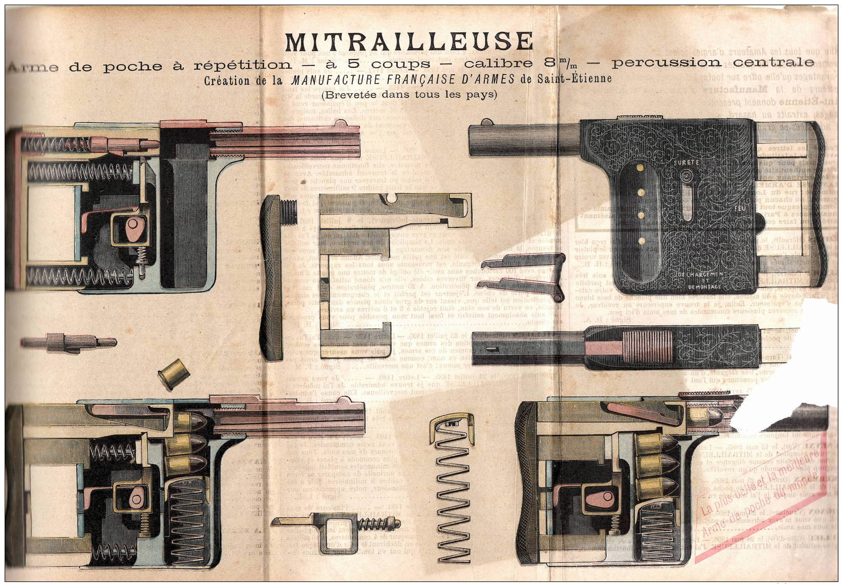 Manufacture Française Armes St Etienne N°44    1896 - Publicités