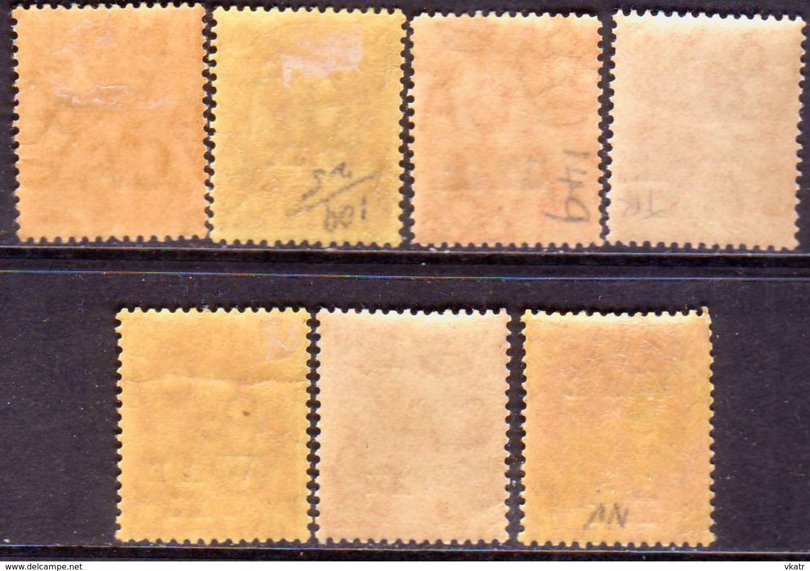 TURKS AND CAICOS ISLANDS 1917-19 SG #140//53 Selection Of 7 MLH/MNH Stamps Optd WAR TAX - Turks And Caicos