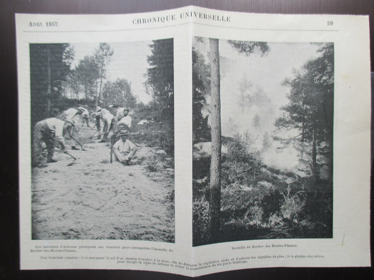 1897  -  ARBONNE - Lutte Anti Incendie   - Coupure De Presse Originale(Encart Photo) - Documents Historiques