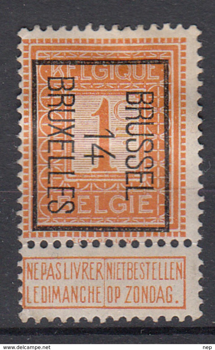 BELGIË - PREO - 1914 - Nr 45 B - BRUSSEL "14" BRUXELLES - (*) - Typo Precancels 1912-14 (Lion)