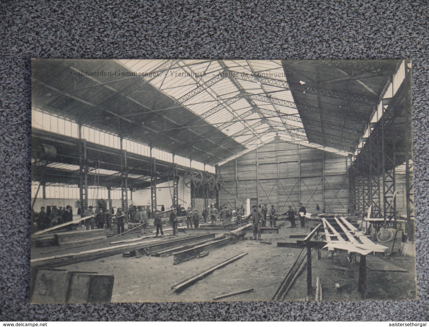 1913 Galmaarden  Cpa Pk Ijzerfabriek Atelier Construction Animatie Zeldzaam Rare - Galmaarden