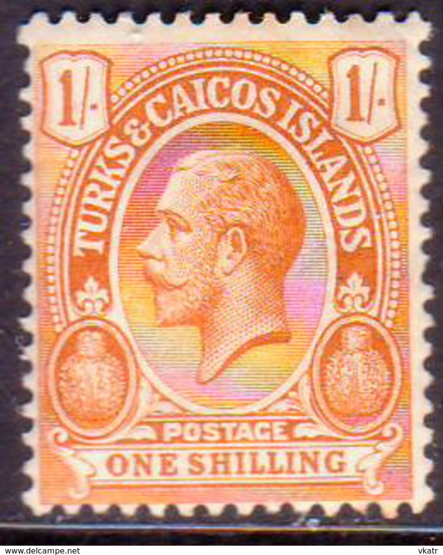 TURKS AND CAICOS ISLANDS 1921 SG #161 1sh MH Wmk Mult.Script CA CV £13 - Turks And Caicos