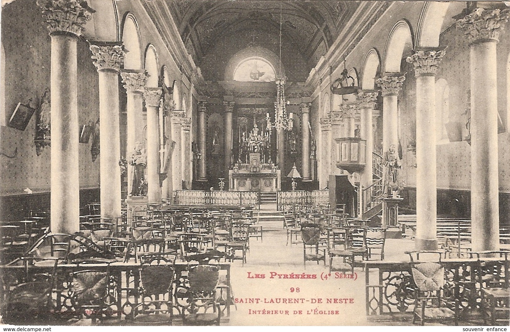 CPA Saint Laurent De Neste St Intérieur De L'Eglise 65 Hautes Pyrénées - Otros & Sin Clasificación