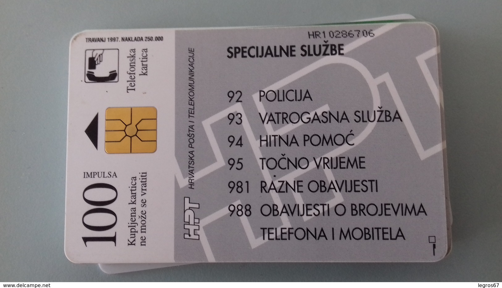 TELECARTE CROATIE 100 UNITES - 1997 - Croazia