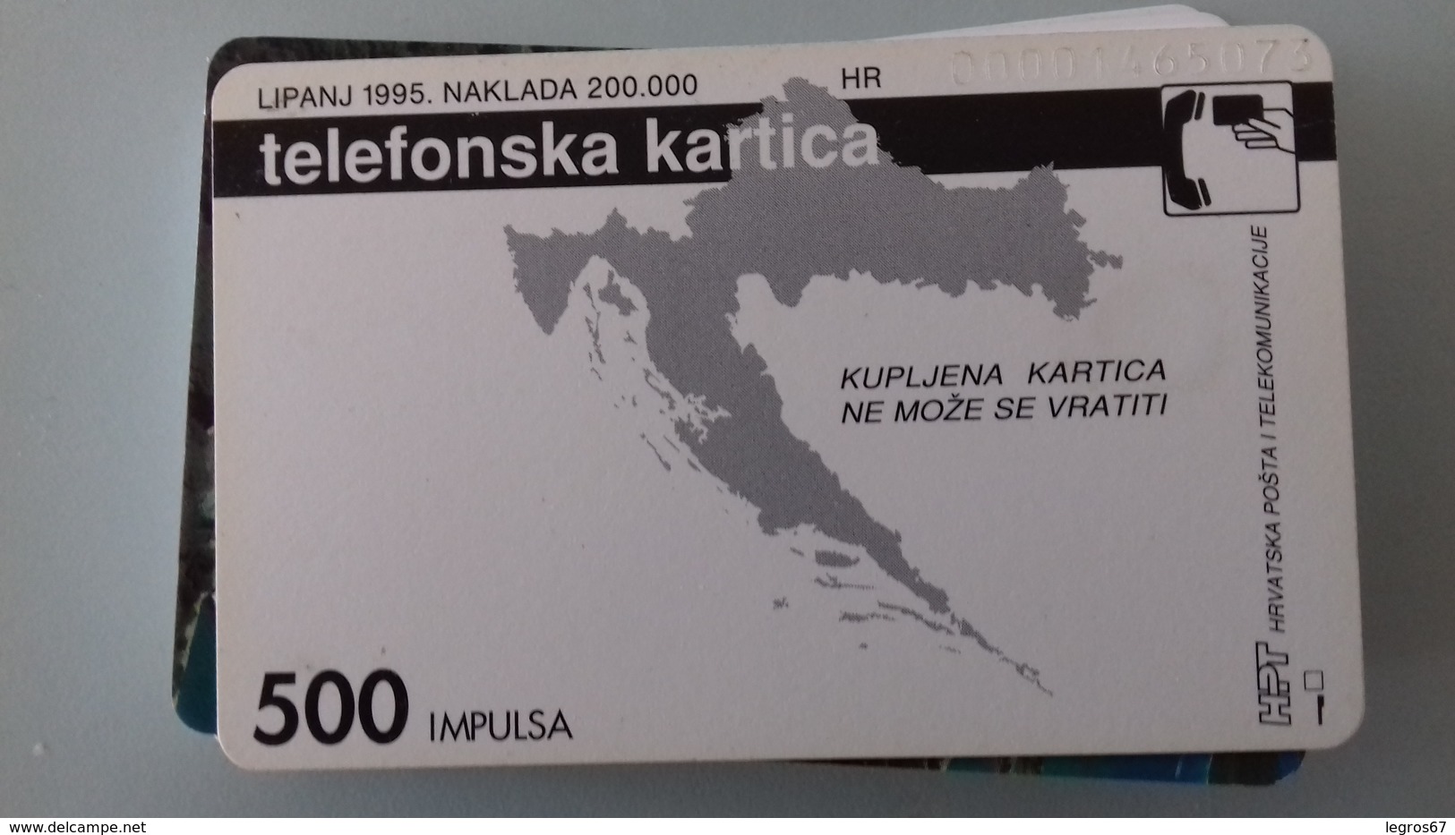 TELECARTE CROATIE 500 UNITES - 1995 - PET STOTINA - Kroatien