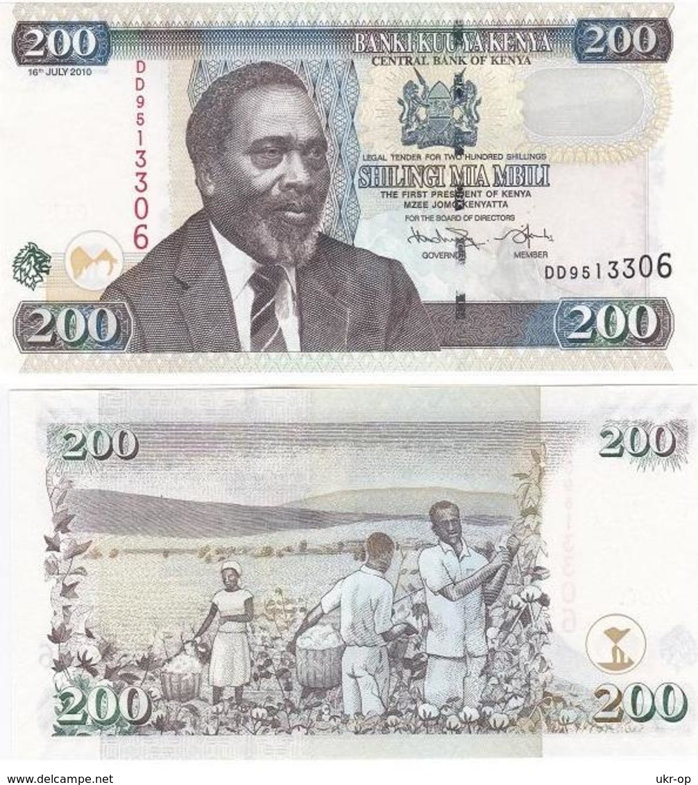 Kenya - 200 Shillings 2010 UNC Ukr-OP - Kenia