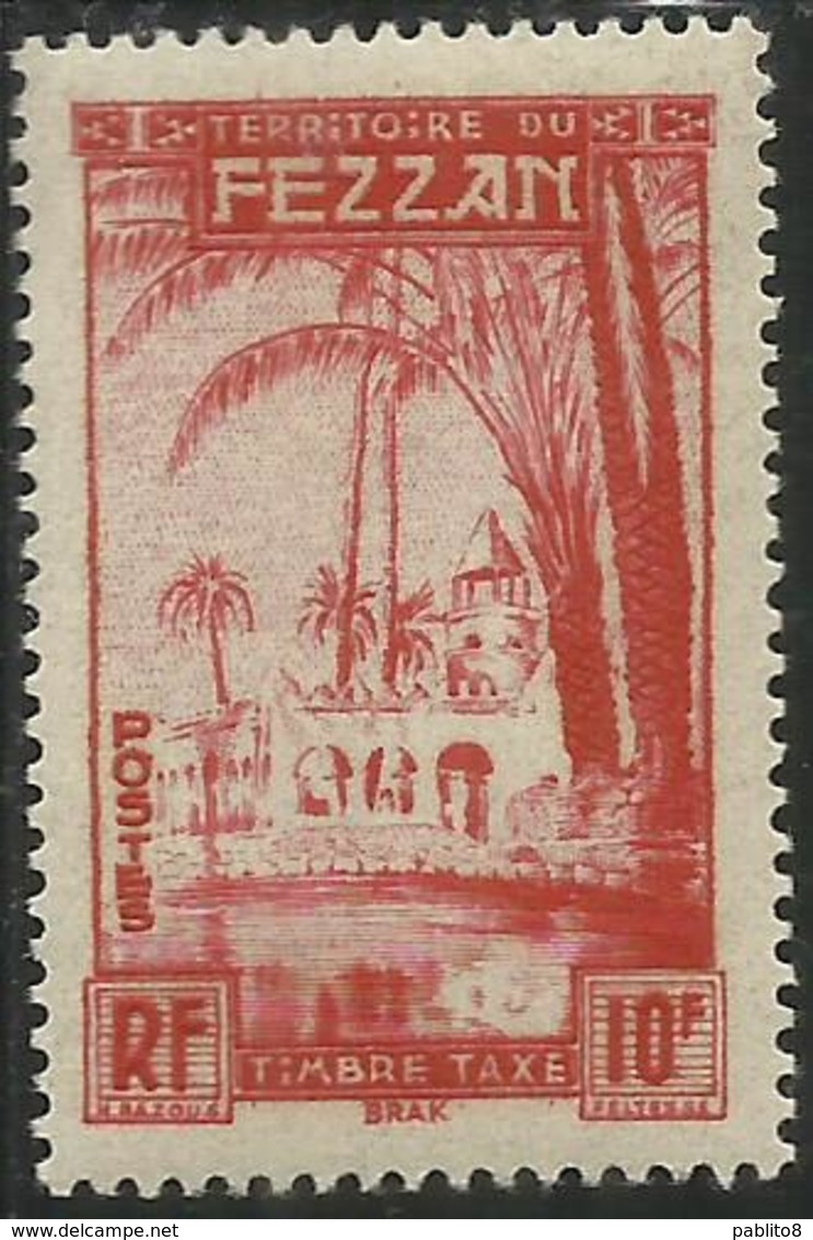 FEZZAN E GHADAMES 1950 TERRITORIO MILITARE SEGNATASSE POSTAGE DUE TAXE TASSE LIBYA TAXES 10f MNH - Unused Stamps