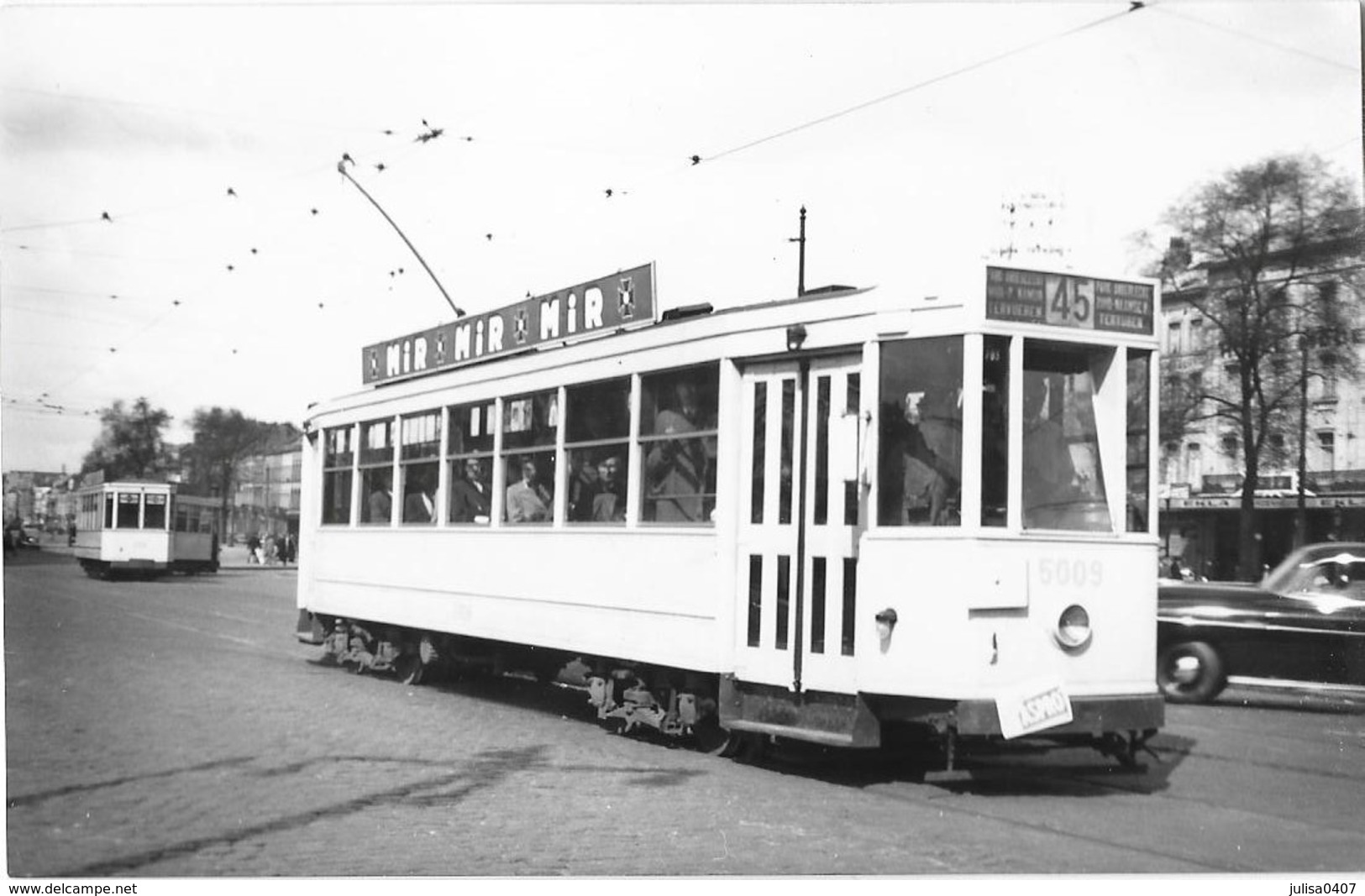 BRUXELLES (Belgique) Photographie Format Cpa Tramway électrique Place De La Constitution 1950 - Transport Urbain En Surface