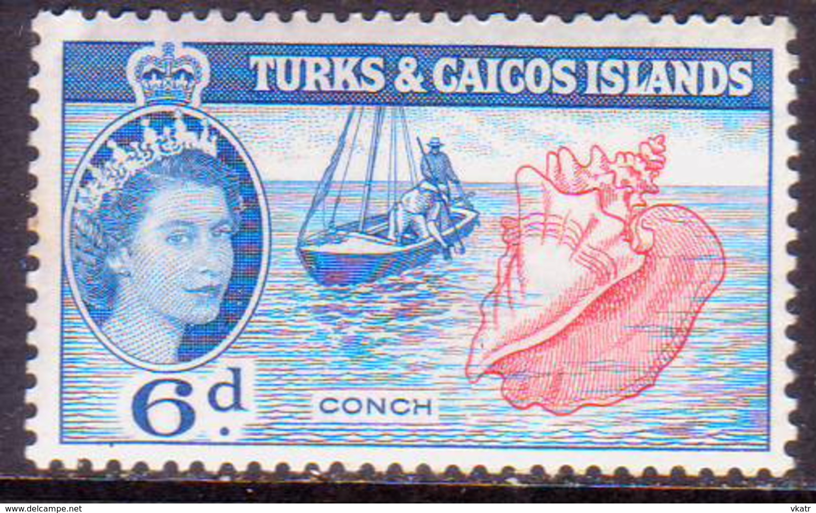 TURKS AND CAICOS ISLANDS 1957 SG #244 6d MNH - Turks And Caicos