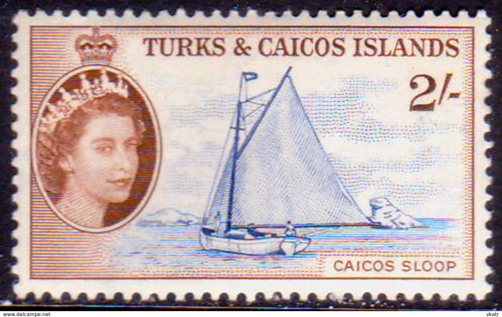 TURKS AND CAICOS ISLANDS 1957 SG #248 2sh MLH CV £16 - Turks And Caicos