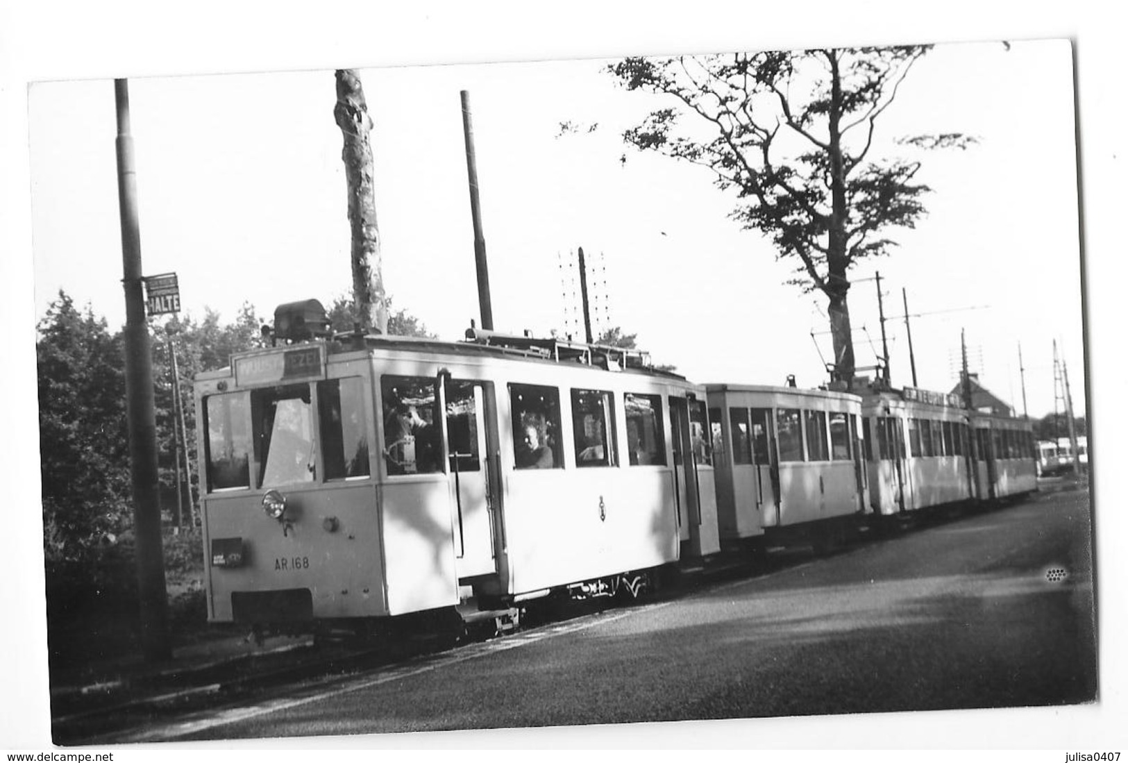 BASSCHAET POLYGOON  (Belgique) Photographie Format Cpa Terminus Tramway électrique 1951 - Brasschaat