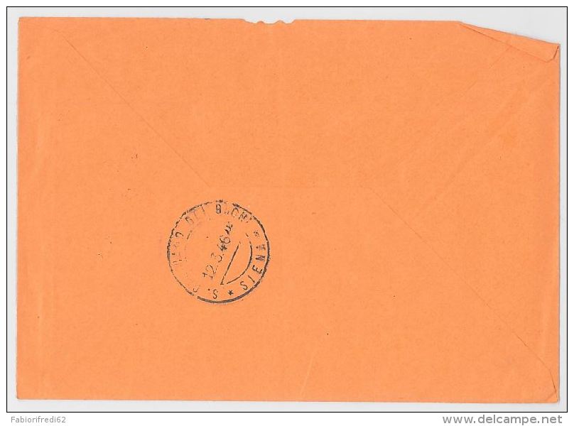 LETTERA 1946 LUOGOTENENZA L.1 ASS.TUTELA CIECHI-CONTENENTE STAMPATO -TIMBRO SIENA (HX351 - Storia Postale