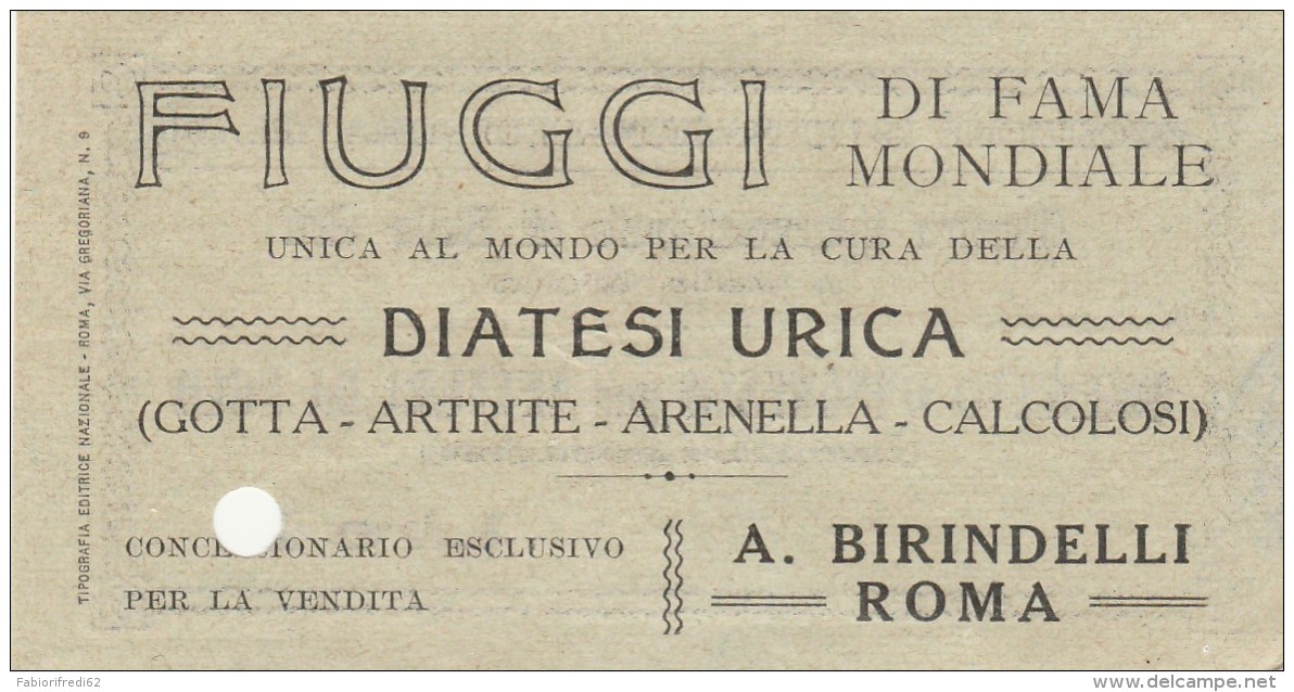 BIGLIETTO MOSTRA INTERNAZIONALE DI BELLE ARTI-PUBBLICITA' FIUGGI (HX379 - Eintrittskarten