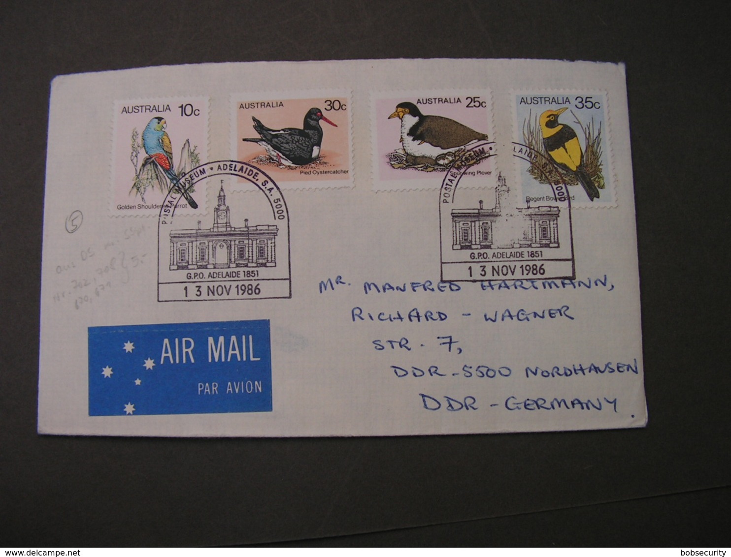 Australia Birds Cv. 1986 - Briefe U. Dokumente