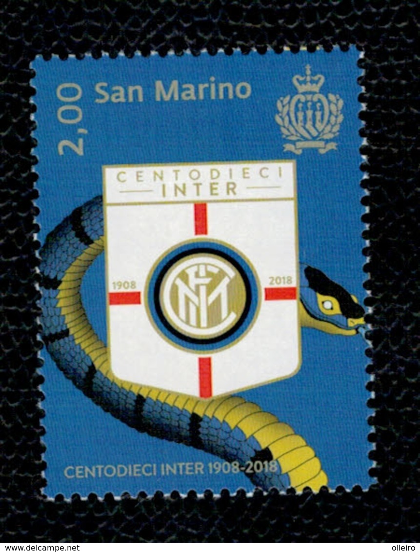 San Marino 2018  Sport Soccer 110° Inter  1v   Complete Set ** MNH - Nuovi