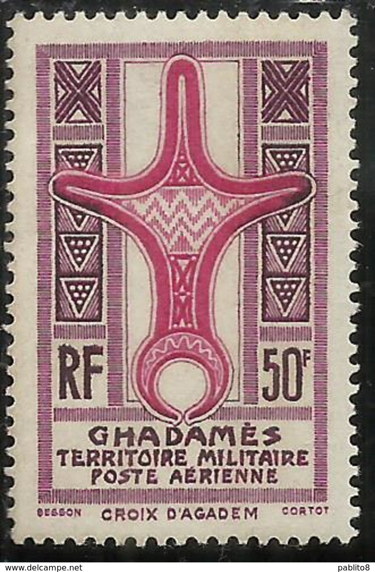GHADAMES 1949 CROCE D'AGADEM CROIX POSTA AEREA AIR MAIL 50f MNH - Unused Stamps