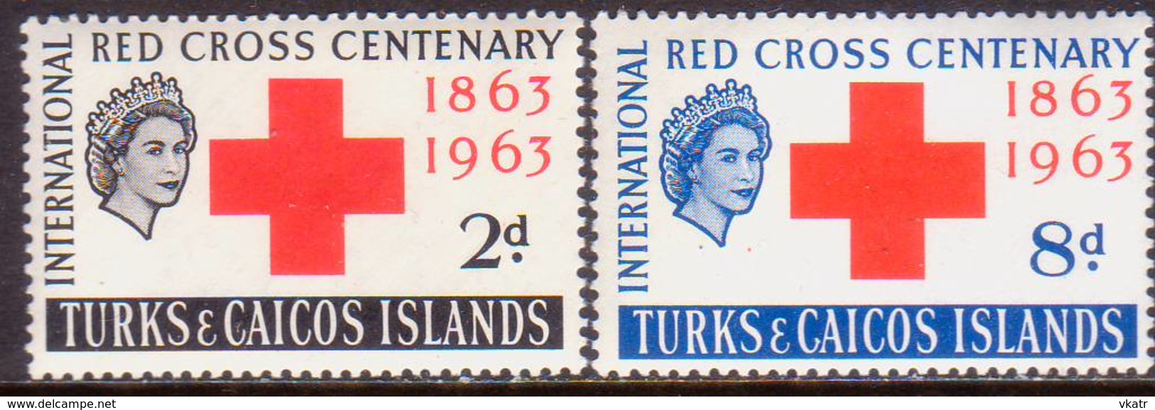 TURKS AND CAICOS ISLANDS 1963 SG #255-56 Compl.set MLH Red Cross - Turks And Caicos