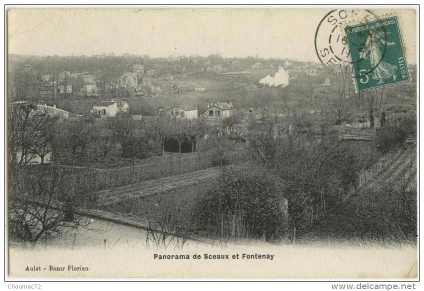 (92) 231, Sceaux, Aulet, Panorama De Sceaux Et Fontenay, Voyagée En 1911, Bon état, Texte Peu Lisible - Sceaux