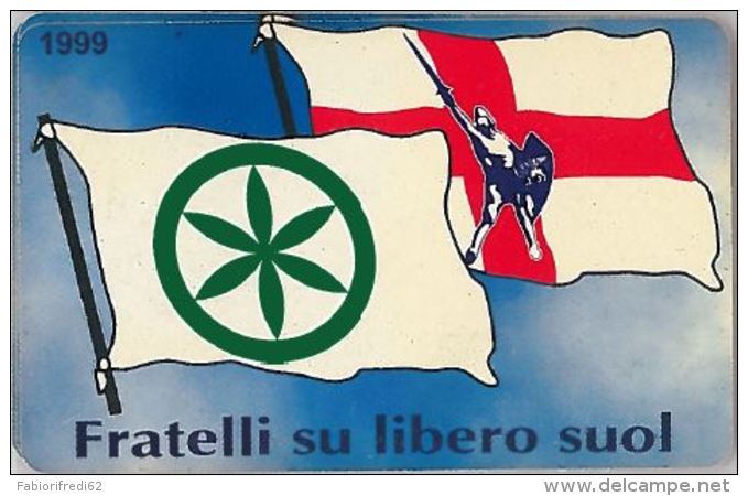 TESSERA LEGA NORD SOSTENITORE 1999 (H.33.7 - Altri & Non Classificati