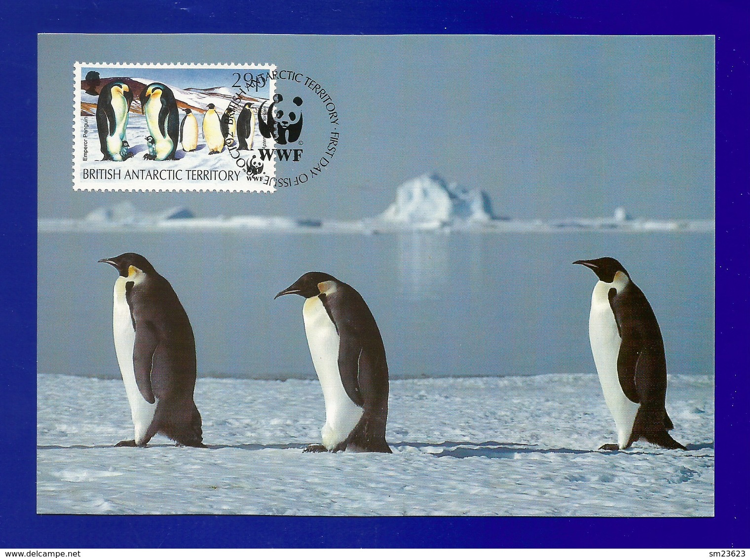 BAT 1992  Mi.Nr. 196 , Emperor Penguin - WWF Maximum Card - First Day 20.OCT 92 - Maximumkaarten