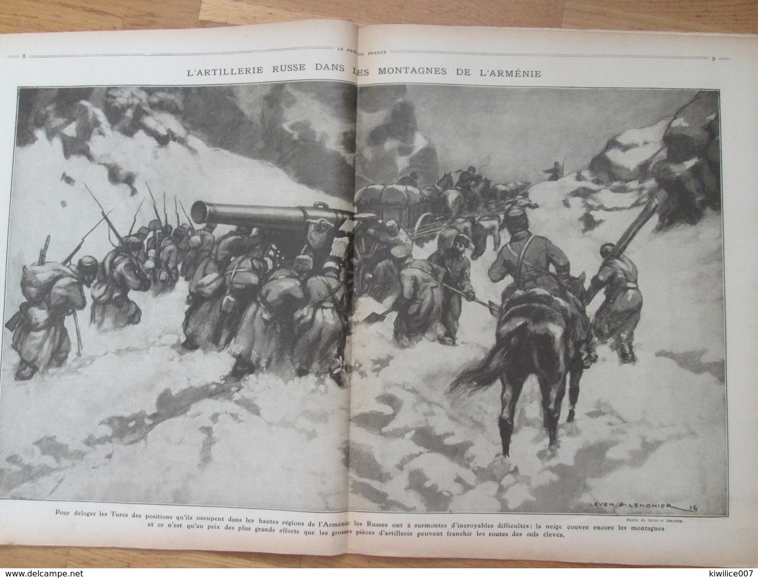 La Grande Guerre 14-18 L Artillerie Russe Dans Les Montagnes D ARMENIE    Grande Gravure 1916 Front Russe - Ohne Zuordnung